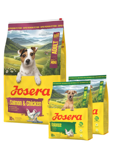 JOSERA Mini Adult Salmon and Chicken 10kg bezglutenowa karma z sosem dla psów małych ras + 2x900g karmy GRATIS