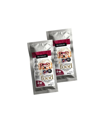 DR MALOU Gefriergetrocknet Trockenfutter mit Ente und Kürbis für Hunde 2x10 g
