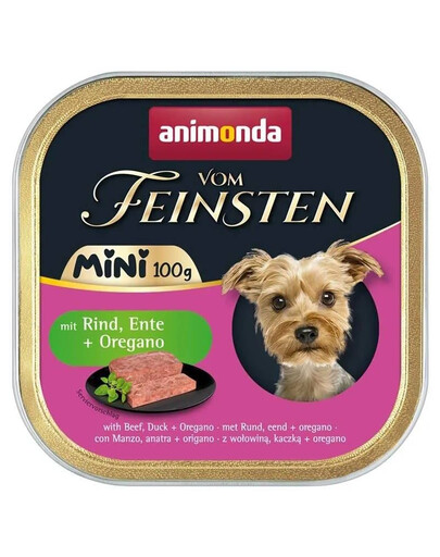 ANIMONDA Vom Feinsten Nassfutter mit Rind, Ente und Oregano für kleine Hunderassen 6x100g