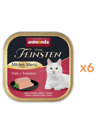 ANIMONDA Vom Feinsten Mildes Menu Truthahn und Tomaten für adulte Katzen 6x100g