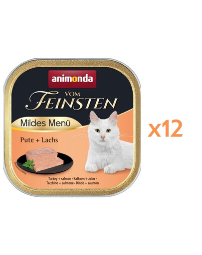 ANIMONDA Vom Feinsten Mildes Menü Nassfutter mit Pute und Lachs für adulte Katzen 12x100g
