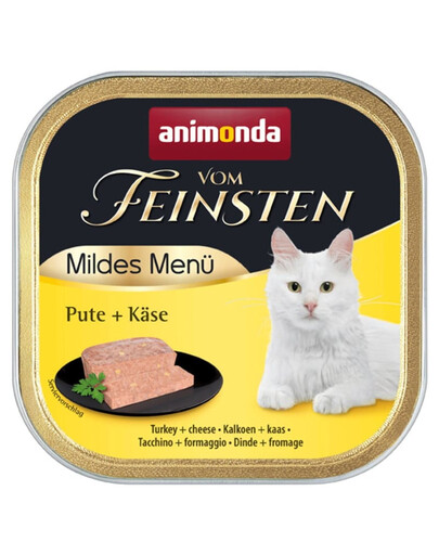 ANIMONDA Vom Feinsten Mildes Menü Nassfutter Truthahn und Käse für adulte Katzen 100g