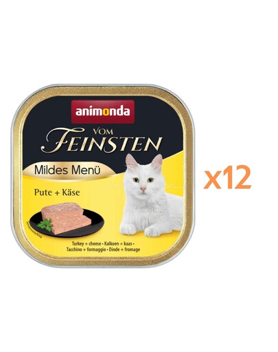 ANIMONDA Vom Feinsten Mildes Menü Nassfutter Truthahn und Käse für adulte Katzen 12x100g
