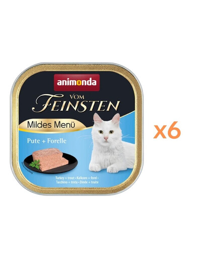 ANIMONDA Vom Feinsten Mildes Menü Nassfutter mit Truthahn und Forelle für adulte Katzen 6x100g