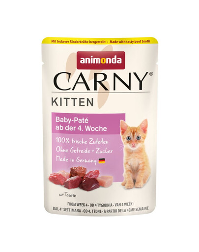 ANIMONDA Carny Kitten Nassfutter Baby-Pate mit Rind und Huhn getreidefrei 85g