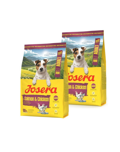 JOSERA Mini Adult Salmon and Chicken glutenfreies Futter mit Soße für kleine Hunderassen 2x3 kg