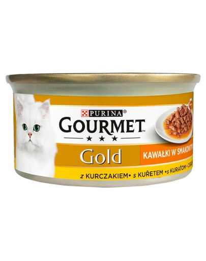 GOURMET Gold Sauce Delights Nassfutter mit Huhn in Soße für adulte Katzen 6x85 g