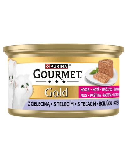 GOURMET Gold Nassfutter mit Kalb Mousse für Kätzchen 6x85g