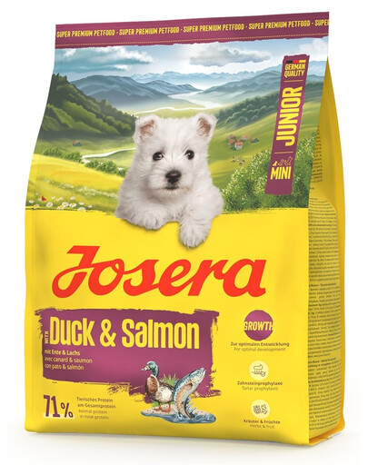 Duck and Salmon Junior Mini 900g dla prawidłowego rozwoju szczeniąt małych ras