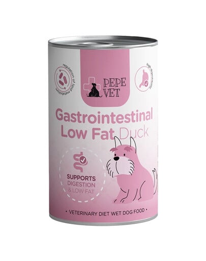 PAKA ZWIERZAKA PEPE Vet Gastrointestinal Low Fat Duck Nassfutter mit Ente für adulte Hunde zur Unterstützung des Verdauungssystems 400 g