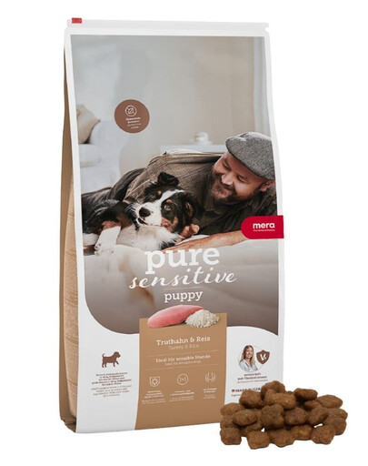 MERA Dog Pure Sensitive Puppy Turkey Rice 4 kg indyk i ryż, sucha karma dla szczeniąt