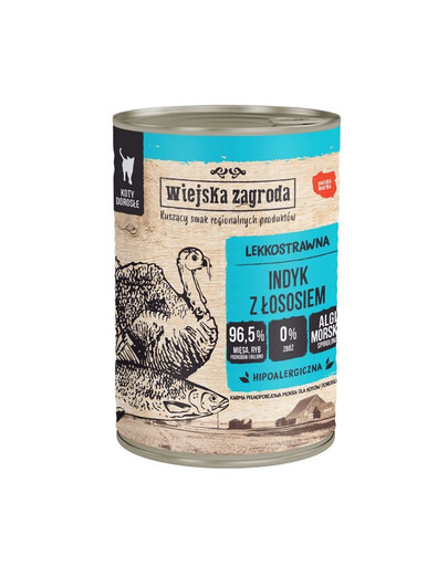 Indyk z łososiem mokra karma dla kotów 400 g