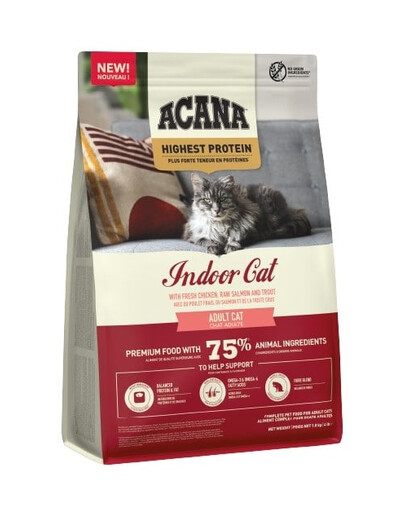 ACANA Highest Protein Indoor Cat mit Salzwasserfischen für Wohnungskatzen 1,8 kg