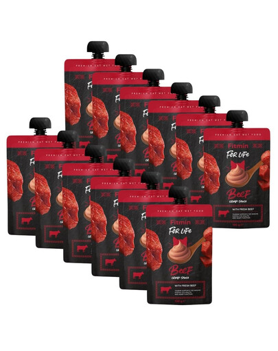 FITMIN For Life Cream Sauce Beef Nassfutter mit Rind cream Soße für Katzen 12x100g