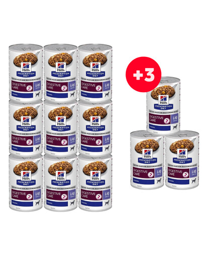 HILL'S Prescription Diet Canine i/d für Hunde mit Verdauungsproblemen 9x360g + 3 Dosen GRATIS!