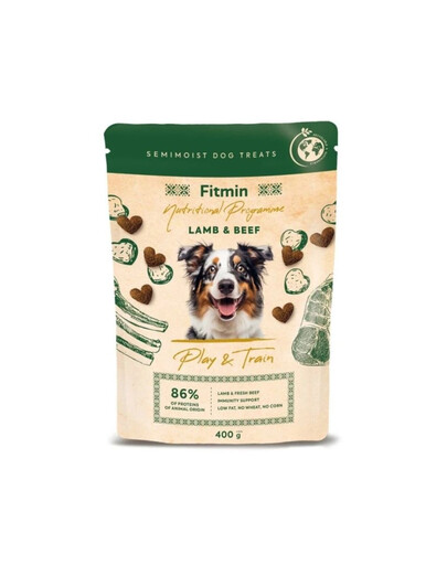 FITMIN Play and Train Trainingssnack mit Lamm und Rind 400g