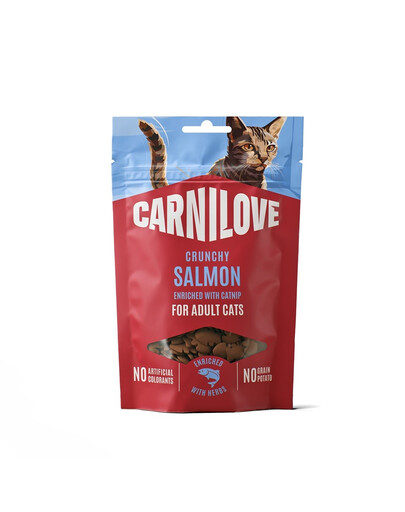 CARNILOVE Crunchy Salmon knusprige Snacks mit Lachs und Katzenminze für Katzen 50 g