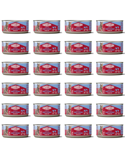 CARNILOVE Cat Can Paté Nassfutter Pastete mit Pute und Lachs für Katzen getreidefrei 24x100g
