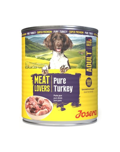 JOSERA Meat Lovers Pure Turkey Nassfutter mit Pute für adulte Hunde getreidefrei 800 g