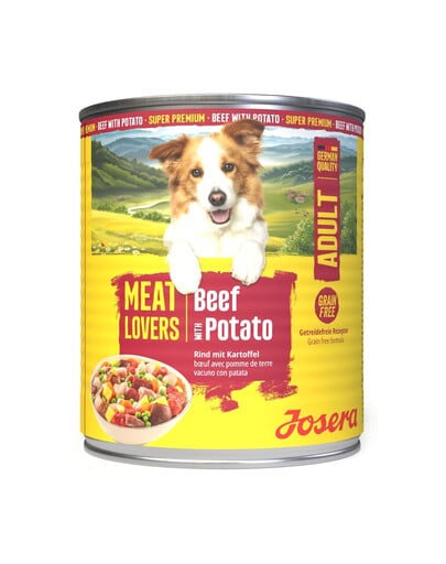 JOSERA Meat Lovers Menu Beef with Potato Nassfutter mit Rind und Kartoffeln für adulte Hunde getreidefrei 800g