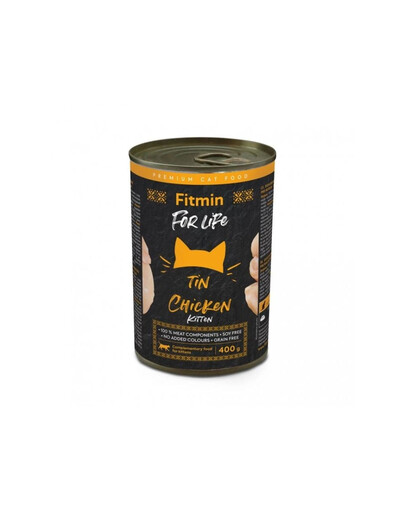 FITMIN For Life Tin Nassfutter mit Huhn in Soße für Kätzchen Monoprotein getreidefrei 400 g