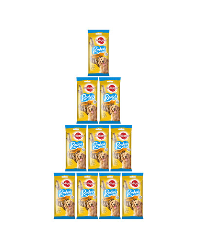 PEDIGREE Rodeo Duos 10 x 123g przysmak dla dorosłych psów z kurczakiem i o smaku bekonu