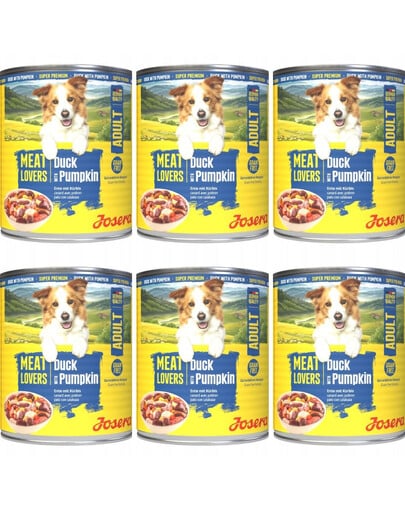 JOSERA Meat Lovers Nassfutter mit Ente und Kürbis für adulte Hunde getreidefrei 6x400g