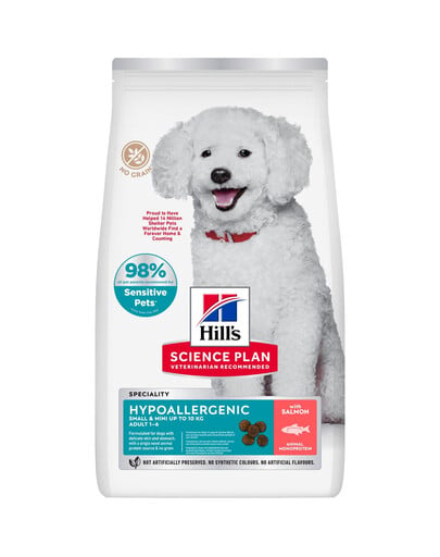 HILL'S Science Plan Canine Adult Mini Small Hypoallergenic Salmon mit Lachs für adulte Hunde Mini Rassen 6 kg