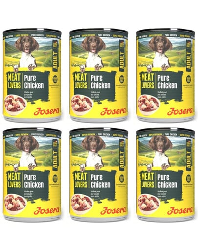 JOSERA Meat Lovers Nassfutter mit Huhn für adulte Hunde getreidefrei 6x400g
