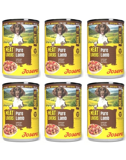 JOSERA Meat Lovers Nassfutter mit Lamm für adulte Hunde getreidefrei 6x400g