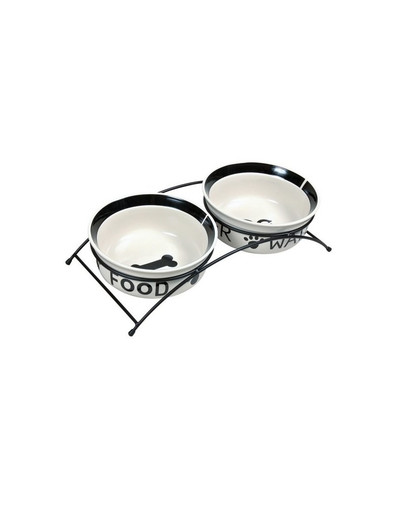 TRIXIE Napf-Set Keramik Metall 2 x 600 ml