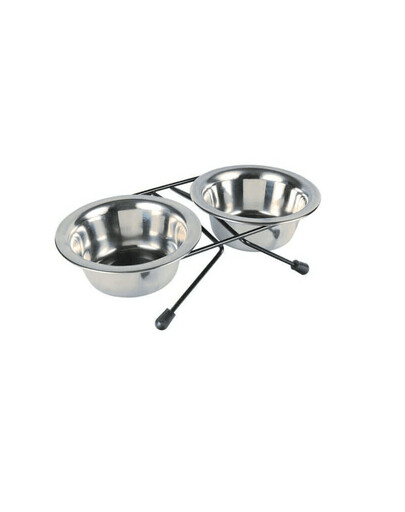 TRIXIE Ständer mit Edelstahlschalen