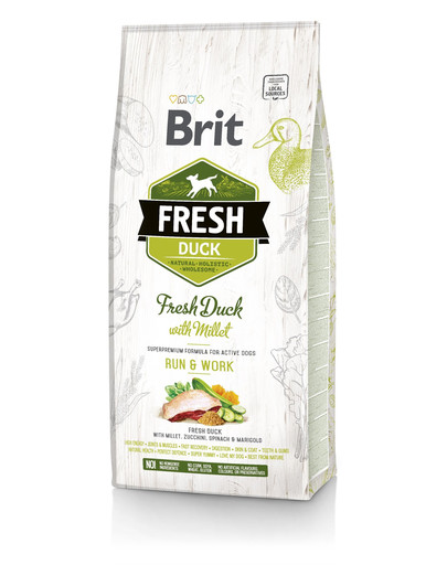 BRIT Fresh duck with millet active run & work 2,5 kg