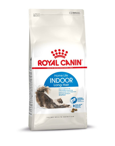 ROYAL CANIN INDOOR Longhair Trockenfutter für Wohnungskatzen mit langem Fell 4 kg