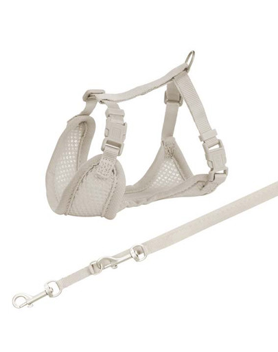 TRIXIE Junior Welpen-Softgeschirr mit Leine 2m hellgrau