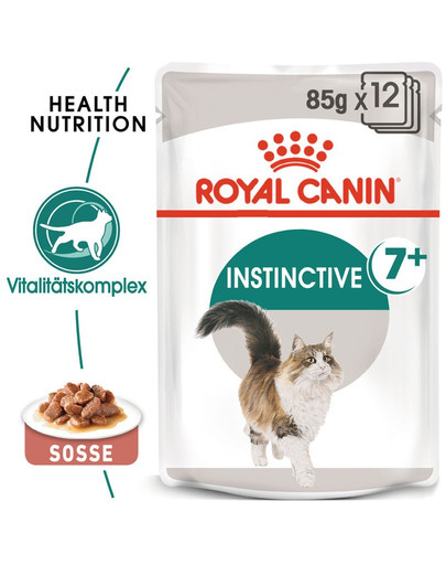 ROYAL CANIN INSTINCTIVE 7+ Nassfutter in Soße für ältere Katzen 12 x 85 g