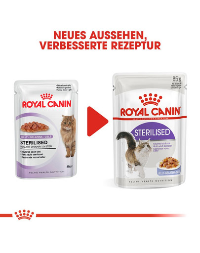 ROYAL CANIN STERILISED Nassfutter in Gelee für kastrierte Katzen 12x85g