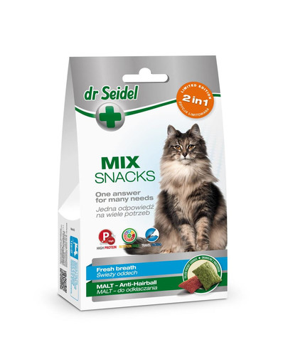 DR SEIDEL Treats Mix 2in1 für frischen Atem & Malz für Katzen 60g