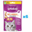 WHISKAS Anti-Hairball 6x50 g: Leckerlis zur Reduzierung der Haarbällchen für adulte Katzen
