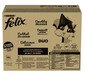 FELIX Nassfutter in Gelee Rind und Geflügel, Pute und Leber, Huhn und Niere, Ente und Lamm für Katzen 120x85g
